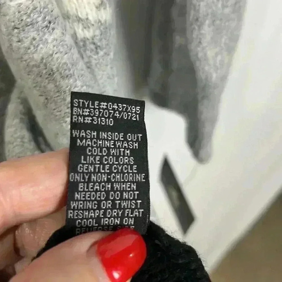 Fortune & Ivy Womens Cardigan Black Gray White S Cable Design Open Front New - Picture 7 of 12